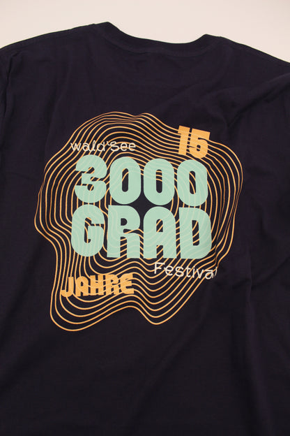 T-Shirt – 15 Jahre 3000Grad Festival (Navy)