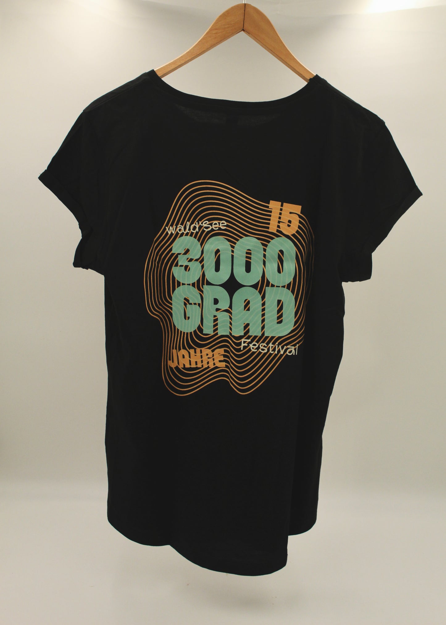 T-Shirt (Damen) – 15 Jahre 3000Grad Festival (Schwarz)