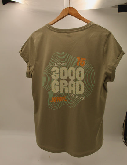 T-Shirt (Damen) – 15 Jahre 3000° Festival (Pistazie)