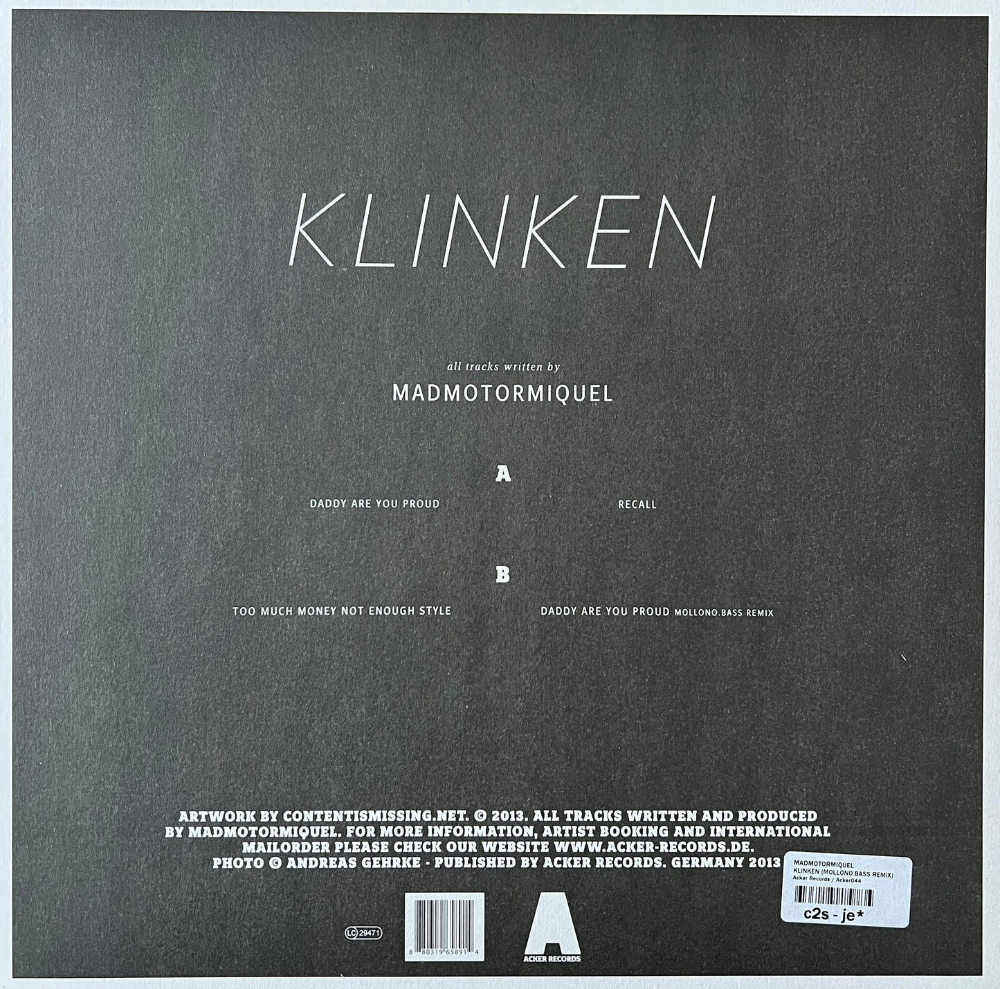 Madmotormiquel E.P. „KLINKEN“  12" Vinyl