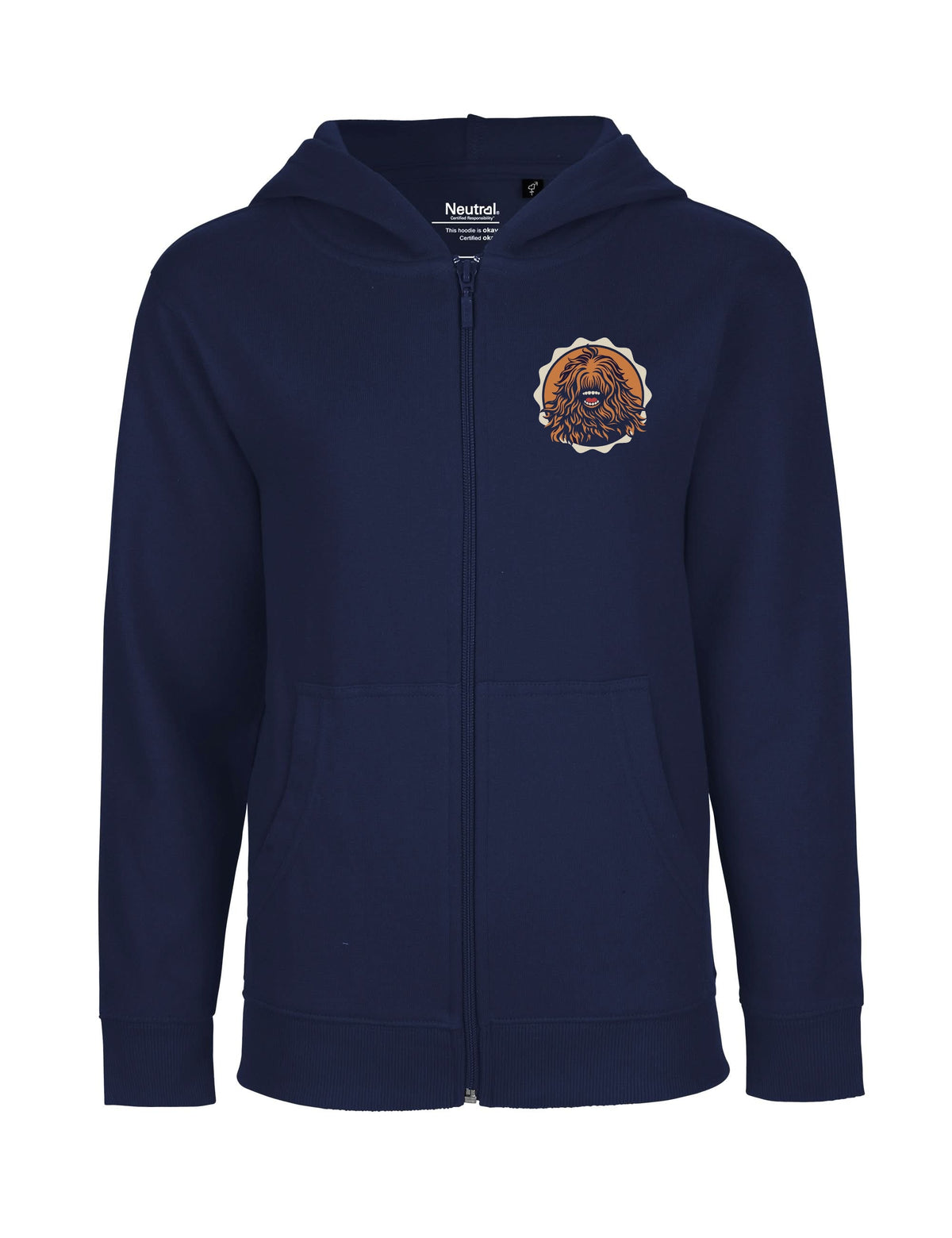 Zip Hoodie Kids -  "Waldgeist auf Baumstamm"